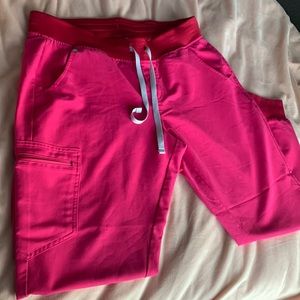 Figs shocking pink Zamora joggers size large petite